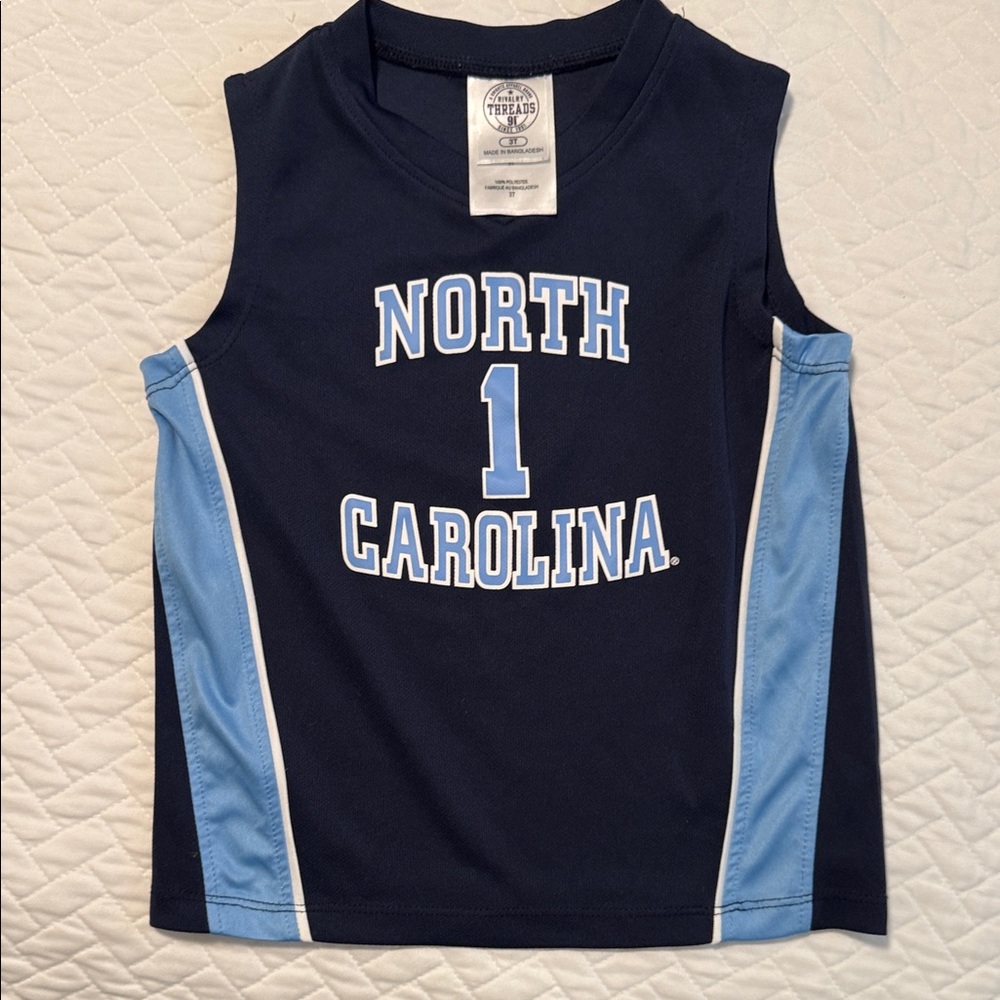 Rivalry Threads North Carolina Kids Jersey - Navy and Light Blue 3T